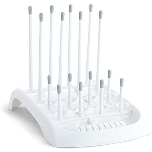 Munchkin Estante de secado plegable para biberones, diseño compacto que se pliega para un fácil almacenamiento, blanco/gris