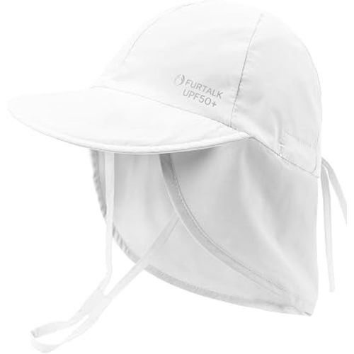 FURTALK Baby Sun Hat with Neck Flap UPF 50+ Toddler Quick Dry Swim Hat | UV Protection Wide Brim, Quick-Dry Nylon, Adjustable Back Drawstring, Ultra-Lightweight, Perfect for Pool or Beach