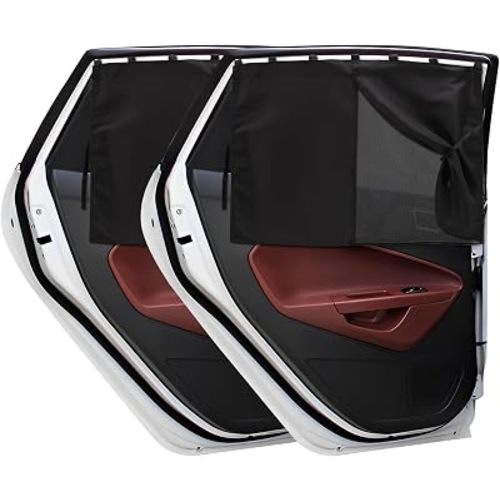 Vitog 2 PCS Car Window Shades, Magnetic(7 Magnets)Double Layer Car Sun Shade for Baby, Back Car Window Curtains for Side Window Privacy, Full Covers/Half Shade Options, Sun Shade Covers Privacy Screen