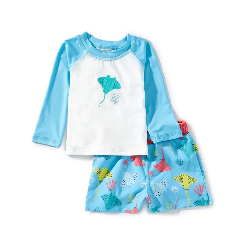Adventurewear 360 Baby Boys Rashgaurd & Stingray Swim Trunks Set