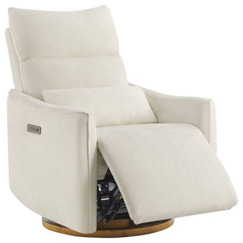 Power Swivel Recliner Chair Dual-Motor Nursery Glider with Lumber Pillow