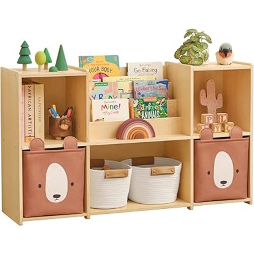 OOOK Montessori Bookshelf and Toy Storage Organizer with Book Rack