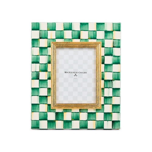 Emerald Check Enameled Steel 4 x 6-Inch Picture Frame