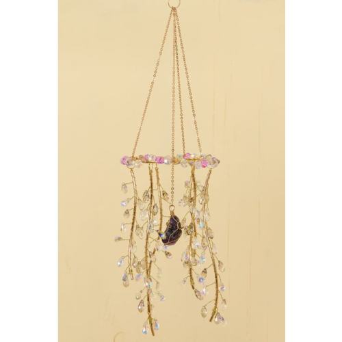 Amethyst Rainbow Glass Willow Branch Suncatcher