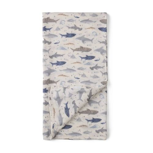 Shark Muslin Swaddle Blanket