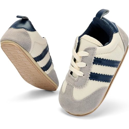 BACSAC Baby Shoes for Boys Girls Non Slip Low Top Infant Walking Shoes Breathable Comfort Toddler Walker Shoes Pull On Newborn Baby Sneakers 3 6 9 12 Months