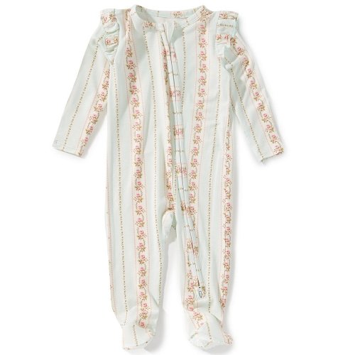 Angel Dear Baby Girls Antoinette Stripe Footed Coverall