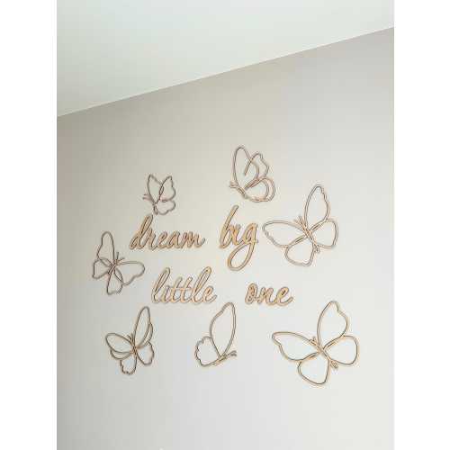 Boho wooden sign for nursery, butterflies wall art, baby shower gift,personalized kids wall art, Montessori plywood playroom sign, kids gift