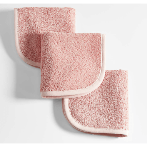 Nachi 100% Organic Cotton Pink Washcloths, Set of 3