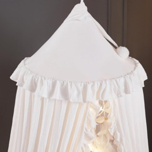VETHIN Bed Canopy for Girls Kids,Princess Round Dome Children Dreamy Mosquito Net Bedding Girls Room Castle Play Tent Hanging House Decor Reading Nook Canopies (White)