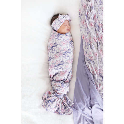 Leighton's Lavender Knit Large Bow Headwrap | Caden Lane