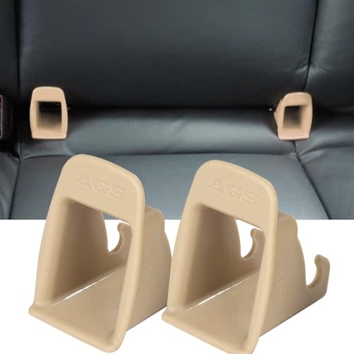 ISOFIX Interface Belt Latch Guide, 2Pcs Car Seat ISOFIX Interface Buckle Fixed Guide Groove Car Seat Bracket Connector (2Pcs Beige)