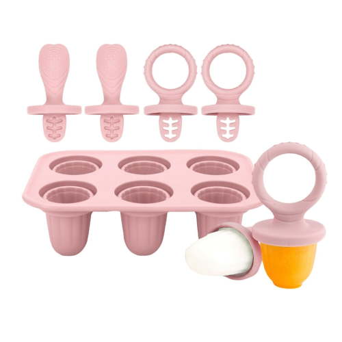 lanema 6 Piece Teething Ice Popsicles Molds For Infants Silicone Ice Cubes Tray With Chewable Edges Safe For Babies Teeth And Dishwasher Friendly