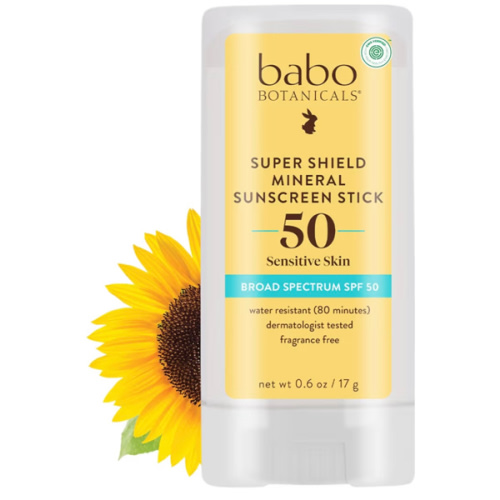 BABO Botanicals Super Shield SPF 50 Stick Sunscreen - 70% Organic Ingredients - Natural Zinc Oxide - for All Ages - NSF & Made Safe Certified - EWG Verified - Water Resistant - Fragrance-Free