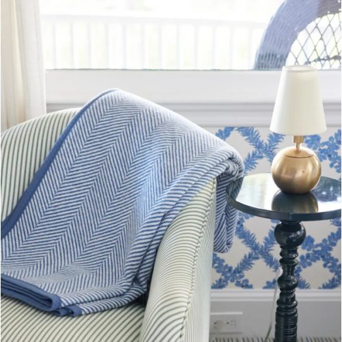 Harborview Herringbone Cornflower Blanket