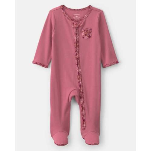 Baby Girl Floral Cotton 2-Way Zip Sleep & Play Pajamas - Pink | Carter's
