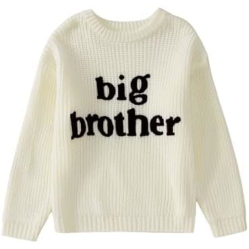 Ritatte Big Brother Knit Sweater Toddler Baby Boys Embroidery Letter Knitted Warm Pullover Sweatshirt Fall Winter Clothes