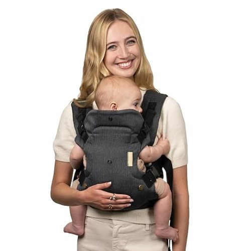 Infantino Flip 4-in-1 Convertible Baby Carrier, Adjustable, Ergonomic Babywearing, Registry Essential, Baby Carrier for Newborn to Toddler, Gray