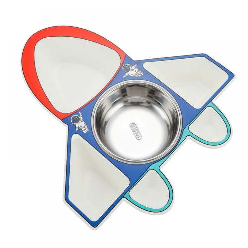 Kid Plate 304 Stainless Steel Toddler Plates Dinnerware Dinner Dish Set Baby Feeding Spill Proof Divided Plate for Kids and Toddlers Teaches Child Portion Control