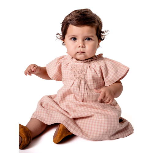Modern Moments by Gerber Baby Girl Flutter Sleeve Dress and Diaper Cover, 2-Piece, 0/3 Months - 24 Months