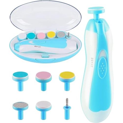 Baby Nail Trimmer Electric,Nail Clippers File for Baby No Sharp Claws Hurt, 6 in 1 with Light Safety Cutter for Newborn Infant Toddler Kids Toes and Fingernails Care