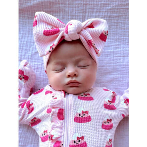 Organic Waffle Knot Bow, Miss Candy Corn – SpearmintLOVE