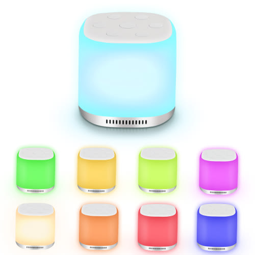 White Noise Sound Machine with 34 Soothing Sounds, Baby Night Light Built, Auto-Off Timer & Memory Features for Better Sleep and Feeding，for Baby Kid Adult