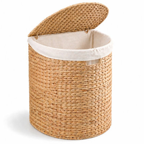 Bay Isle Home™ Ludmilla Round Tall Water Hyacinth Woven Wicker Laundry Hamper & Reviews | Wayfair