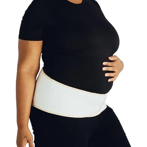 Belly Bandit Upsie Belly Pregnancy Support Belt - Comfortable Pregnancy Abdominal Band for Lower Back & Hip Relief - Soft 12" Adjustability Fit with Anti-Dig Closure - Cream, Small