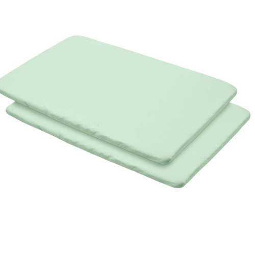 All-in-One Fitted Sheet Waterproof Cover, For 39" x 27"/99 x 69 cm Play Yard Mattress, Mint Green (2-Pack)