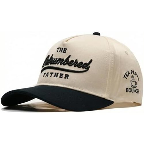 Funny Retro Two-Tone Slogan Hats, Embroidered Cream & Black Baseball Caps – Stylish Gift Collection for Men/Women