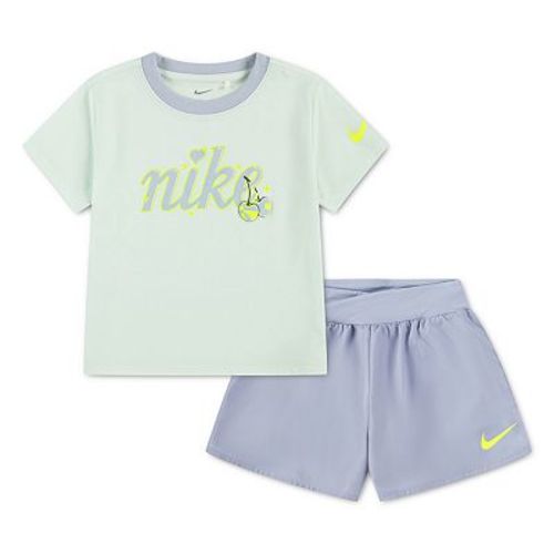 Baby Toddler & Little Girls 12 months - 6x Girls Nike Short Sleeve T-shirt & Dri-FIT Crossover Shorts 2-Piece Set