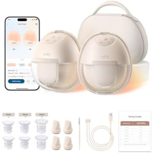 eufy Heated Wearable Breast Pump S1 Pro, Charging Case, Hands-Free