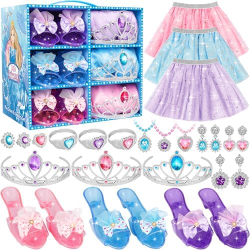 Princess Dress Up Toys & Jewelry Boutique, Girls Role Play Gift for 3+ Year Old Girl Toddler ​B-Day Party Favors