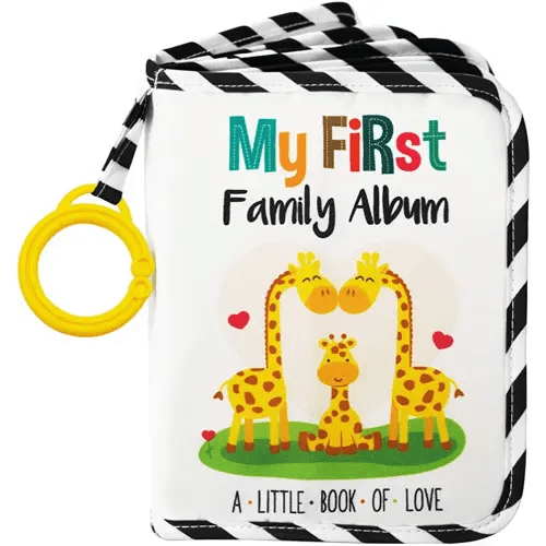 Urban Kiddy™ Baby's My First Family Album | Soft Photo Cloth Book Gift Set for Newborn Toddler & Kids (Giraffe)