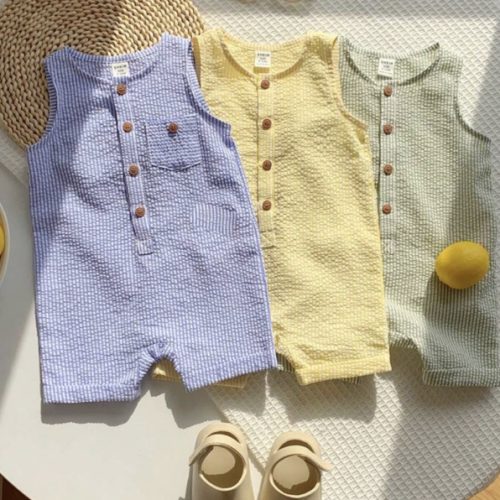 SHEIN 3pcs Unisex Baby/Baby Boy Casual Cute Striped Sleeveless Romper Set, Baby Boy Outfit Sets, Baby Boy Summer Clothes, Baby Rompers | SHEIN USA