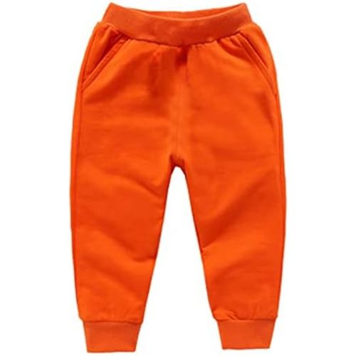 Baby Boy's Pants Toddler Cotton Pull on Jogger Kids Solid Elastic Waist Sweatpants Baggy Sport Pants Athletic Trousers