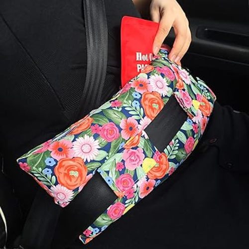 Hysterectomy Pillow Abdominal Post Surgery Pillows with Pocket Comfort for Ice Heat Packs Tummy Tuck Belly Incision Recovery Seatbelt Gifts Women Patients (Painting Flower)