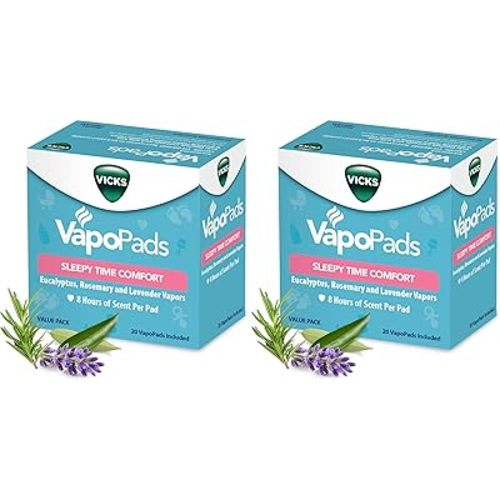Vicks VapoPads Sleepy Time Comfort - Vapor Pads Refill Humidifiers and Steam Inhalers - Rosemary, Lavender, and Eucalyptus, 40-Pack, Box Color May Vary