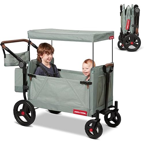 Radio Flyer Atlas Stroll N Wagon, Folding Wagon for 1+ Years - Sage