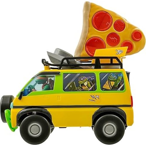 Teenage Mutant Ninja Turtles Toy, Pizza Blaster RC Vehicle with 6 Foam Pizza Launchers, TMNT Remote Control Toy for Kids, Mutant Mayhem, Ages 5+