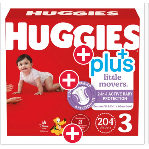 Huggies Plus Diapers Size 3, 204-count | Costco