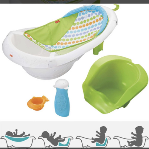 Fisher-Price 4-in-1 Sling ‘n Seat Tub Baby to Toddler Bath with 2 Toys, Green, Unisex – EliseGear