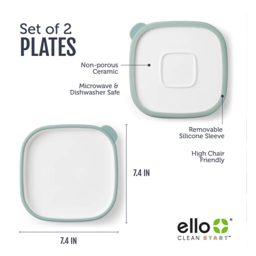 Clean Start Toddler Everything Plate | Premium Ceramic | Non Toxic – Ello