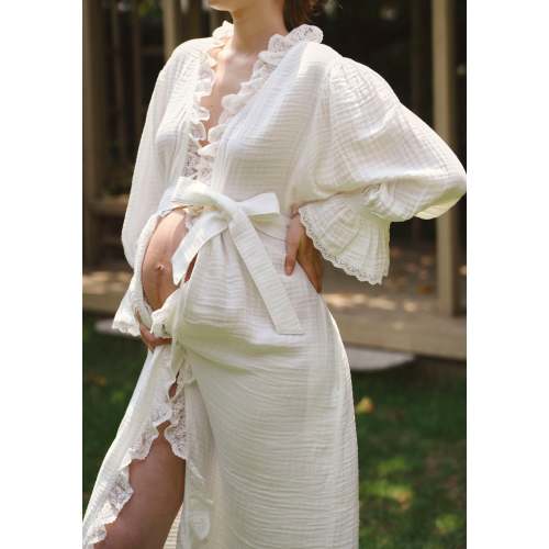 LACED MODAL GAUZE ROBE