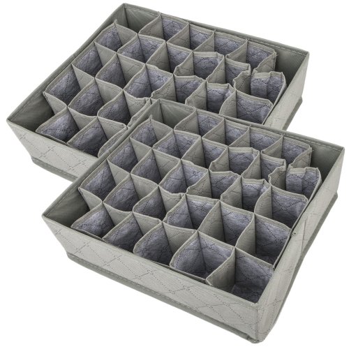 TSV Baby Foldable Underwear Socks Drawer for Thin Socks Closet Organizers Dividers Storage 30 Cell - 2 Pack