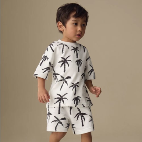 Buy White/Black Palm Trees Short Sleeve All-Over Print T-Shirt and Shorts Set (3mths-7yrs) from Next USA