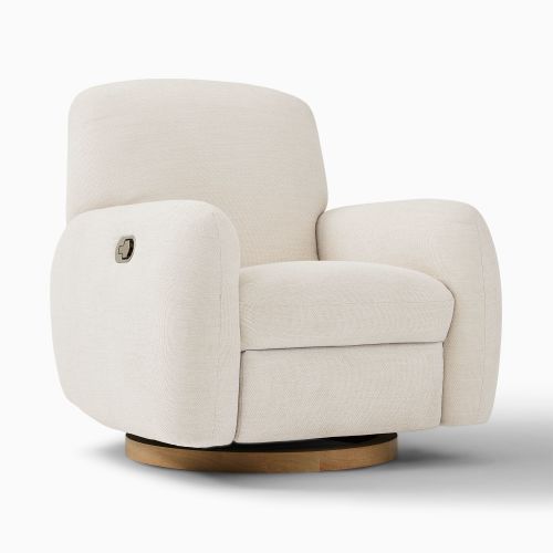 Elora Swivel Glider Recliner, Power, Performance+ Basket Slub Sand Blonde