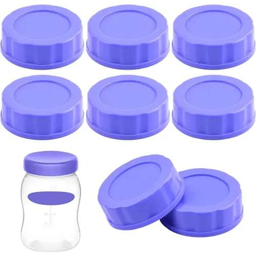 8 Pcs Baby Bottle Caps Compatible with Pigeon & Lansinoh Bottles Travel & Storage Lids Replacement Built-in Silicone Seal Leak-Proof (Purple)