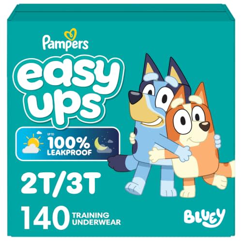 Pampers Training Pants - Easy Ups Boys & Girls Bluey - Size 2T-3T, 140 Count, Children's Potty Underwear (Packaging May Vary)